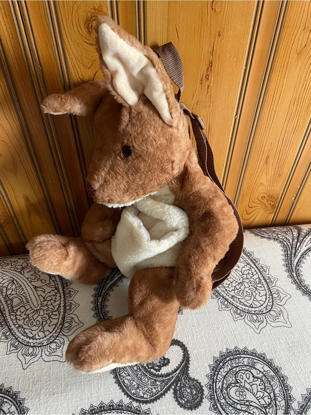 Vintage Plush Kangaroo Backpack Purse unique unisex kids
